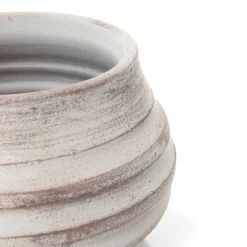 Jarrón onda gris de barro 17cm
