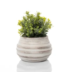 Jarrón onda gris de barro 17cm