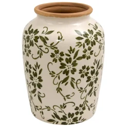 Jarrón verde de cerámica 18cm