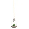 Jarrón vidrio colgante con planta artificial 27cm
