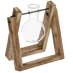 Jarrón Vidrio C/Soporte 14.5x6.5x16Cm