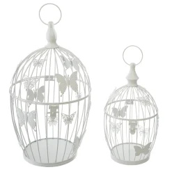 Jaula Blanca De Metal 17x16.5x31Cm