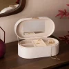 Joyero Enya De Terciopelo Beige