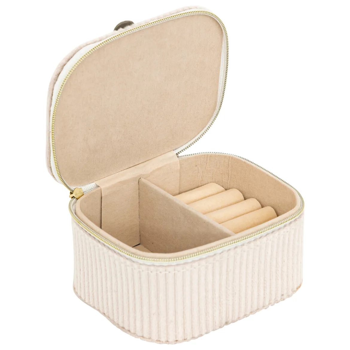 Joyero Enya De Terciopelo Beige