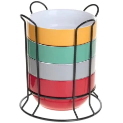 Juego 4 Bowl De Colores C/Soporte 50Cl