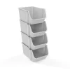 Juego 4 cestas de almacenaje gris claro