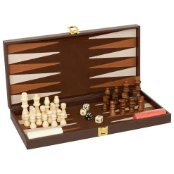Juego de backgammon y ajedrez JULE marrón