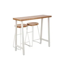 Juego de bar HAZEL mesa y 2 taburetes IVORY