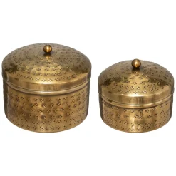 Juego de 2 cajas OASIS decorativas doradas