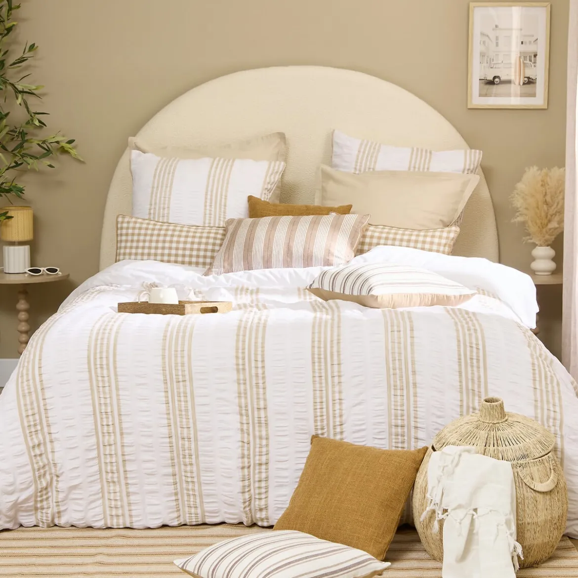 Juego de cama doble y 2 fundas almohadas STRIPES
