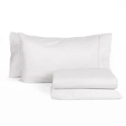 Juego de cama doble y 2 fundas de almohada blanco