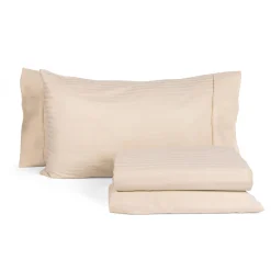 Juego de cama doble y 2 fundas de almohadas beige
