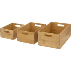 Juego de 3 cestas de bambú