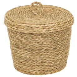 Juego de 9 cestos de rafia beige LIT