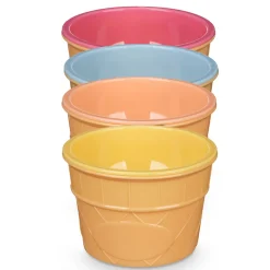 Juego de 4 copas de helado con cuchara