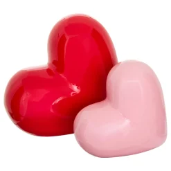 Juego de 2 corazones decorativos 14cm