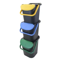 Juego de 3 cubos de reciclaje con asa de seguridad