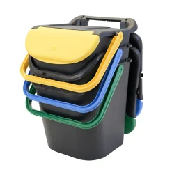 Juego de 3 cubos de reciclaje con asa de seguridad