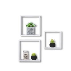 Juego De 3 Estantes Cubo Mdf 24/27/30Cm