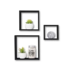 Juego De 3 Estantes Cubo Mdf 15/20/25Cm
