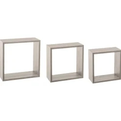 Juego De 3 Estantes Cubo Mdf Roble