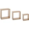 Juego De 3 Estantes Cubo Mdf Roble