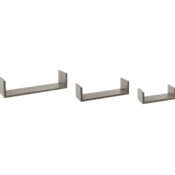 Juego De 3 Estantes Kit Deco Mdf Roble