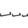 Juego De 3 Estantes Mdf Negro 22/32/42Cm