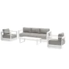 Juego de jardín ALLURE blanco 5 plazas