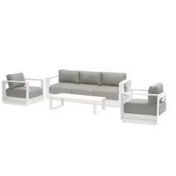 Juego de jardín ALLURE blanco 5 plazas