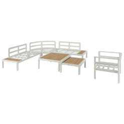 Juego de jardín angular PARADIZE blanco