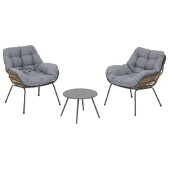 Juego de jardín PAOPAO gris graphite 2 plazas