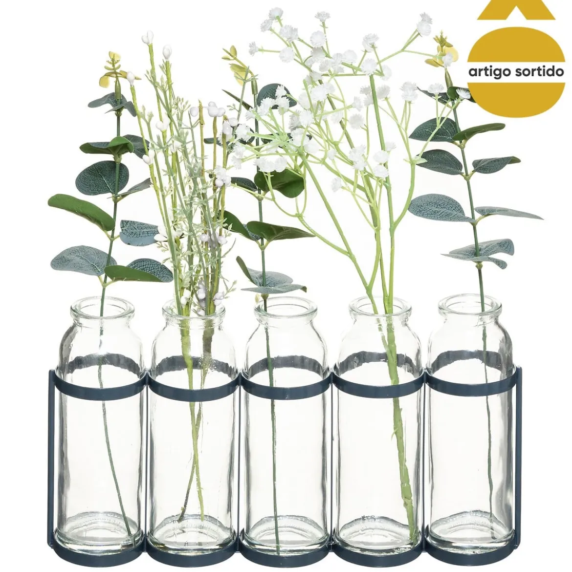 Juego De 5 Jarrones Con Plantas Artificiales