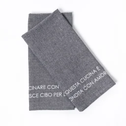 Juego de 2 paños de cocina gris oscuro 45x65cm