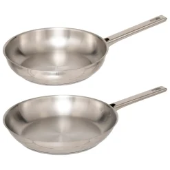 Juego de 2 sartenes de acero inoxidable 24/28cm