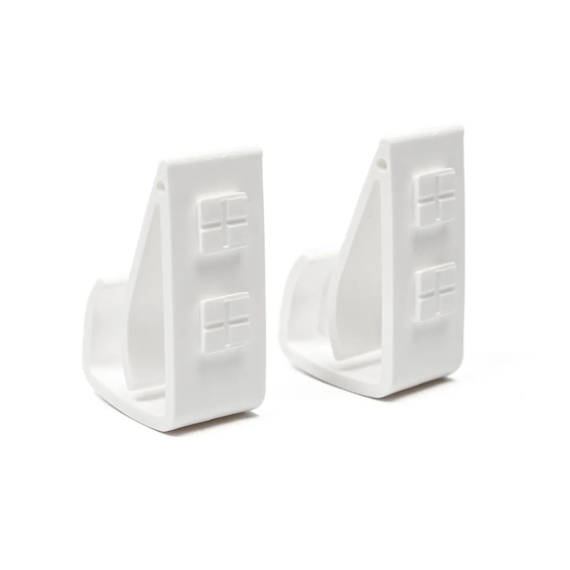 Juego De 2 Soportes Clip De Pvc Blanco