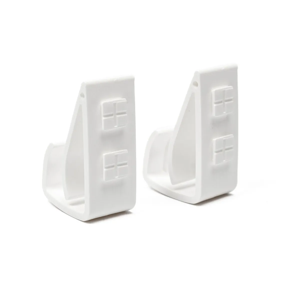 Juego De 2 Soportes Clip De Pvc Blanco