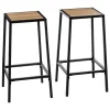 Juego de 2 taburetes de bar ALIAJ negro