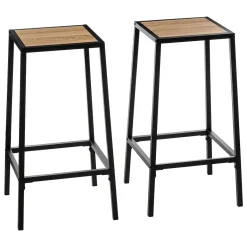 Juego de 2 taburetes de bar ALIAJ negro