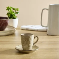 Juego de 2 tazas de café ELLA beige 9cl