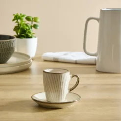 Juego de 2 tazas de café ELLA blanco 9cl