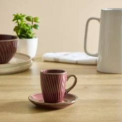 Juego de 2 tazas de café ELLA burdeos 9cl