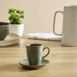 Juego de 2 tazas de café ELLA verde 9cl