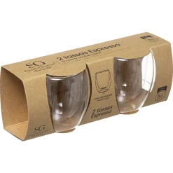 Juego de 2 vasos para café con doble pared 8cl