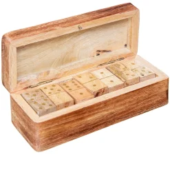 Juego dominó con caja de madera mango
