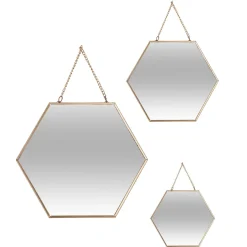 Juego 3 Espejos Hexagonales 20/25/30Cm
