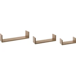 Juego 3 Estantes Mdf Roble Natural