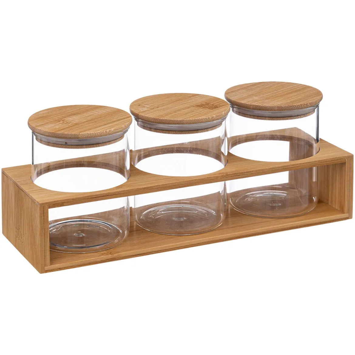 Juego 3 Frascos C/Tapa+Soporte 0.4L