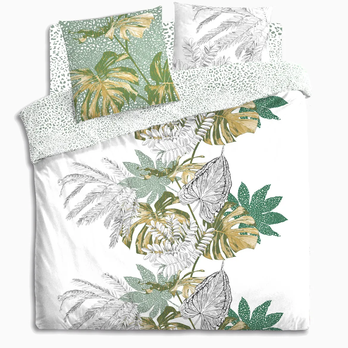 Juego funda nórdica y 2 fundas almohadas MONSTERA