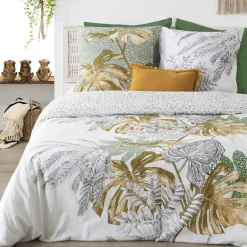 Juego funda nórdica y 2 fundas almohadas MONSTERA